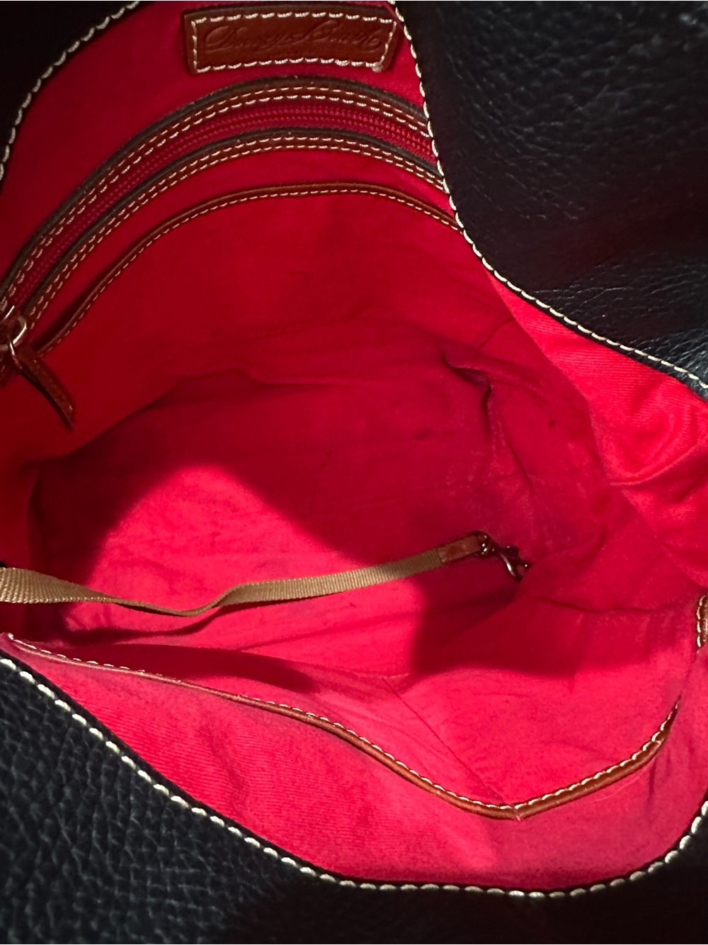 Dooney & Bourke Pebble Grain Black Leather Tassel Hobo Shoulder Bag w/ Dust Bag - Picture 11 of 15